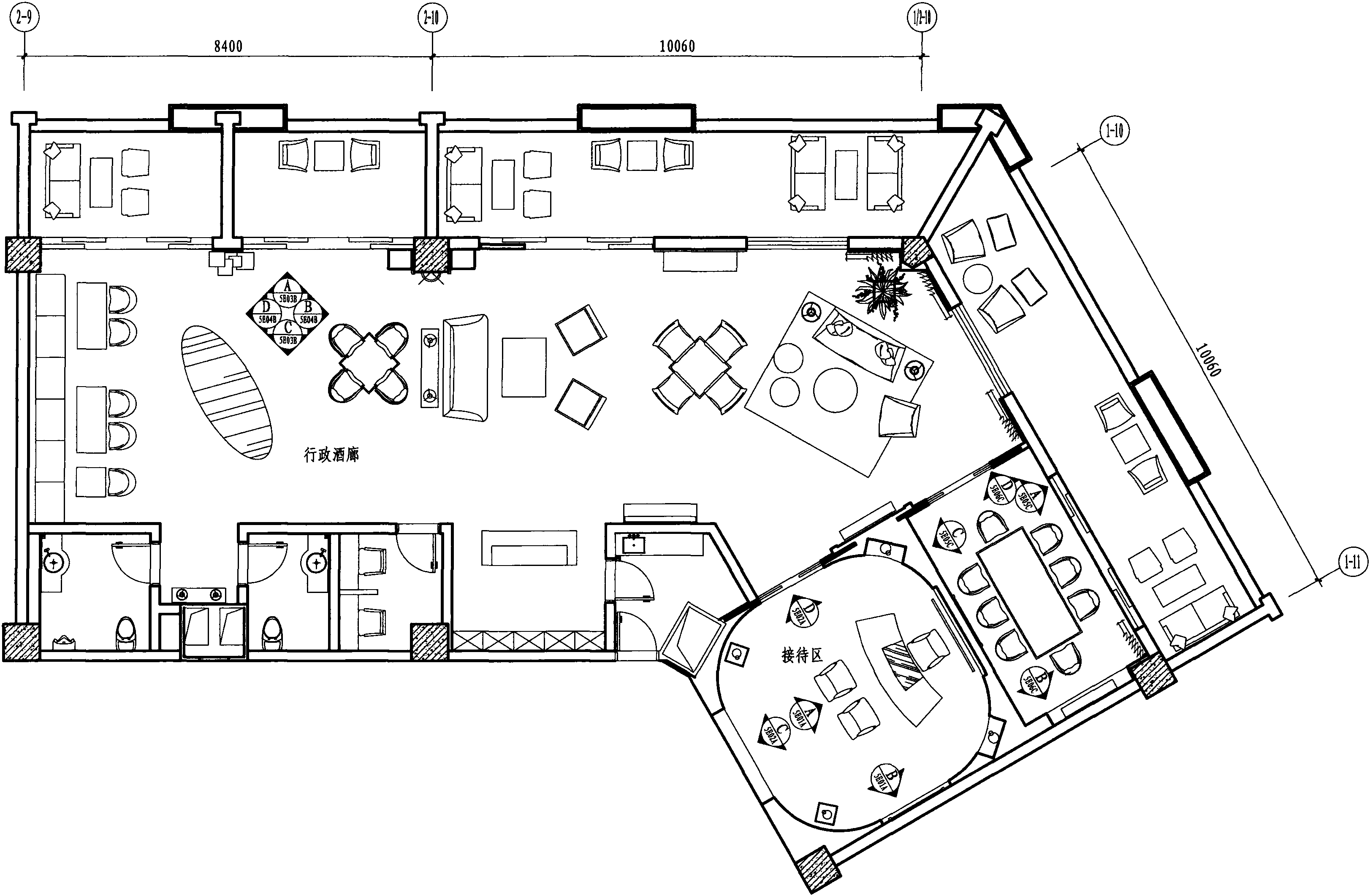 五层平面布置图 1:100